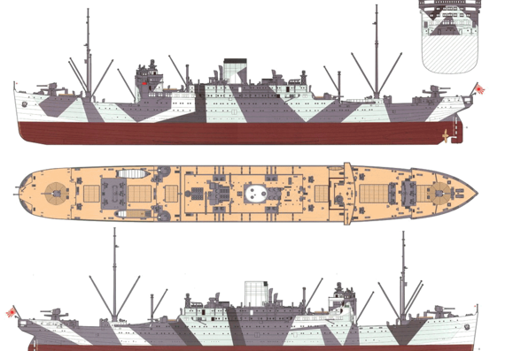 Корабль IJN Heianmaru [Submarine Tender] - чертежи, габариты, рисунки